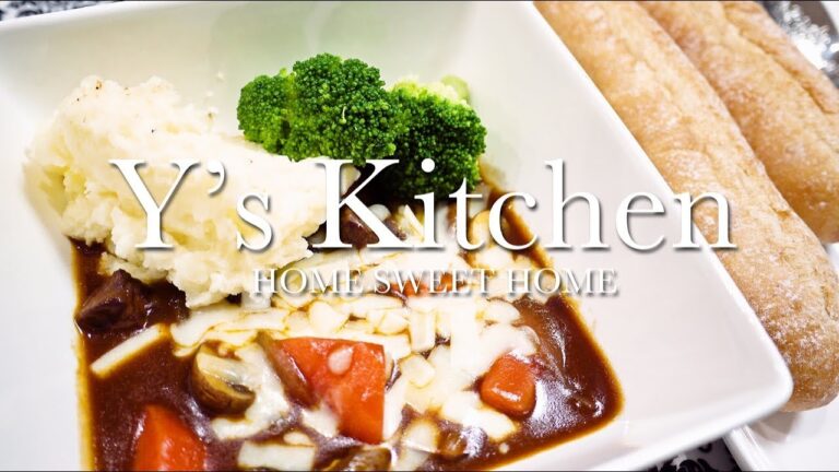 【男の料理】牛モモのデミ煮込み＆マッシュポテトを添えて