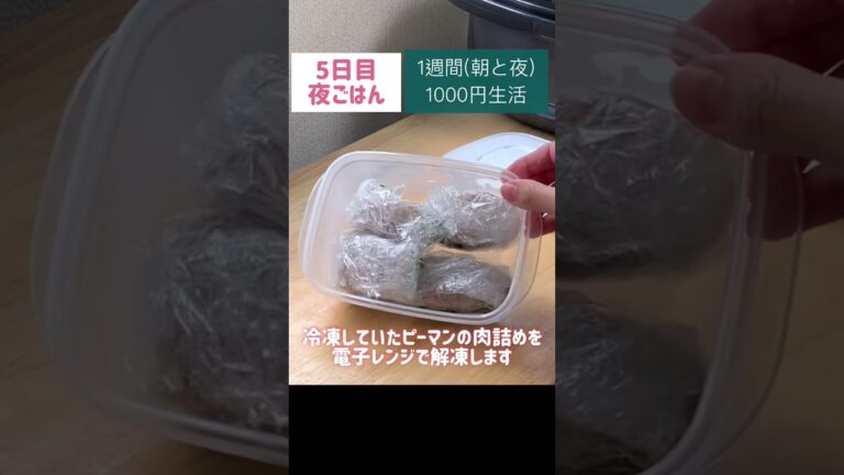 ピーマンの肉詰め#節約#料理#ごはん#1人暮らし#自炊#1週間 #1000円#レシピ#献立#簡単#女#shorts#ヘルシー #ダイエット #作り置き#副菜