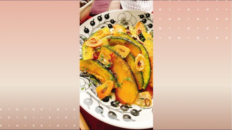 【かぼちゃのペペロンチーノ】Pumpkin peperoncino./南瓜のニンニク炒め