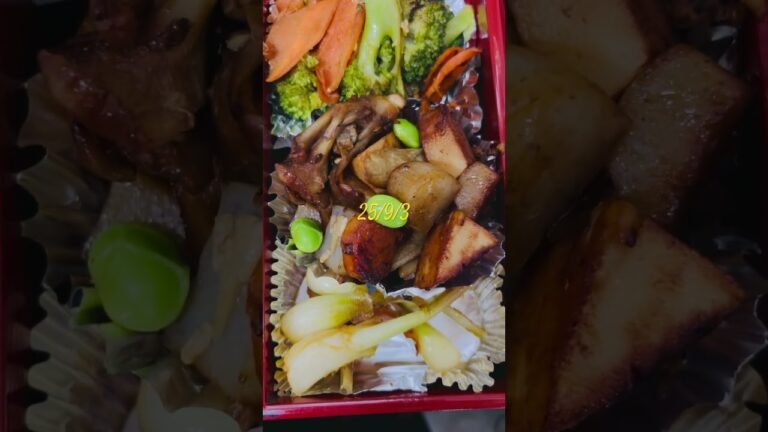 イカの醤油麹炒め、ブロッコリー炒め、たけのこ煮物、島らっきょう炒め#沖縄 #継続 #shorts_ #お弁当