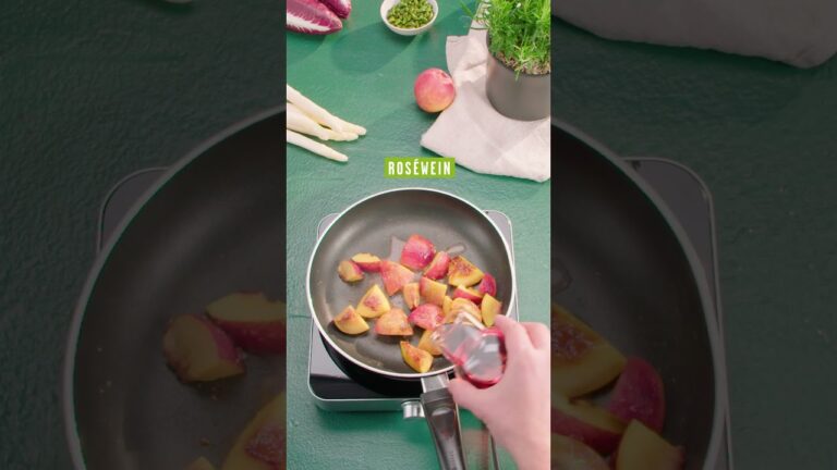 Herzhaft-fruchtig: Spargelsalat mit Nektarinen, Pistazien & Radicchio 🥗 #shorts #einfachesrezept