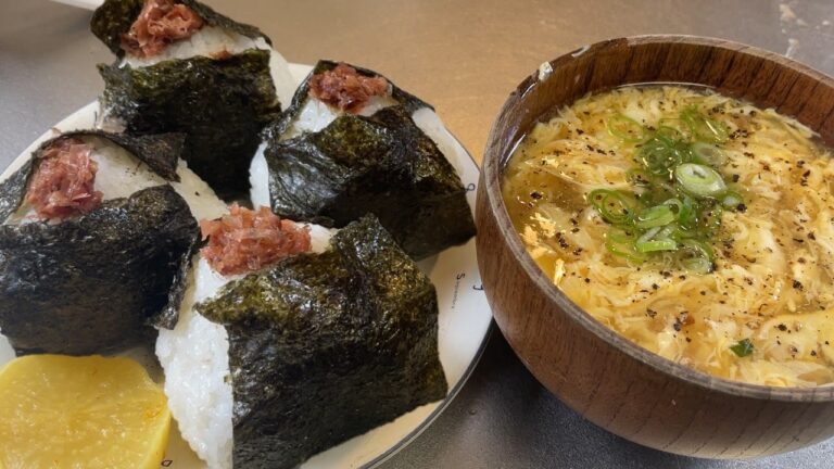 【男２合飯テロ】飲んだ次の日は、でっかいおにぎりの最強セットが美味すぎる。