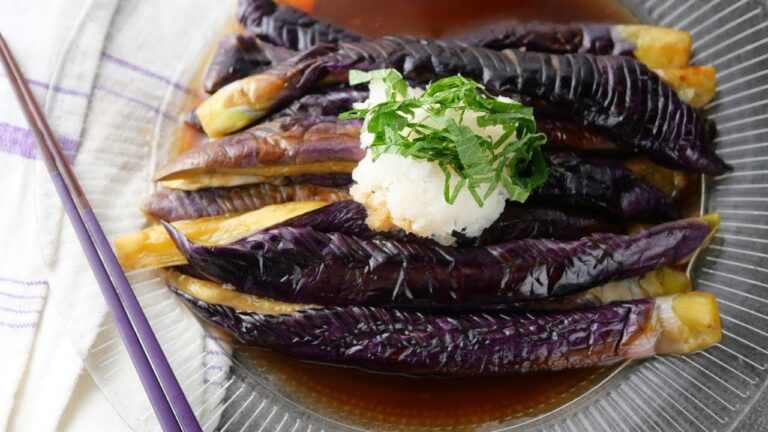 夏のご馳走♡フライパンで焦げ目も美味しいとろっと焼きナス | Melt-in-Your-Mouth Stir-Fried Eggplant
