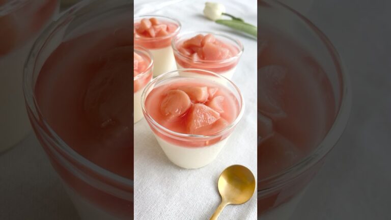 レンジで簡単！桃のパンナコッタ🍑#shorts #お菓子作り