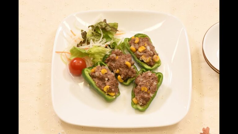 レンチンCOOK ONE(ROCO)レシピ動画 ピーマンの肉詰め