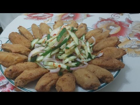 Fried chicken cucumber salad thailand sauce .........🇲🇾 🇲🇾
