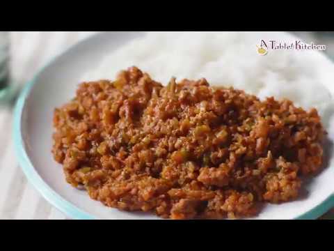 A table Kitchen!レシピ動画「 トマト風味のあっさりキーマカレー」