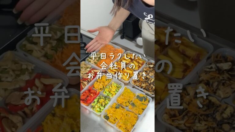【1時間で8品🍱】冷凍OK！お弁当用の作り置き副菜♡28歳会社員の休日👩‍💼#副菜レシピ #作り置き #お弁当おかず