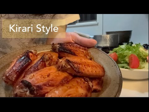 【簡単ごはんvlog】お子さまOK！手羽中で辛くないピリ辛チキン/簡単オーブン調理/トマトの栄養