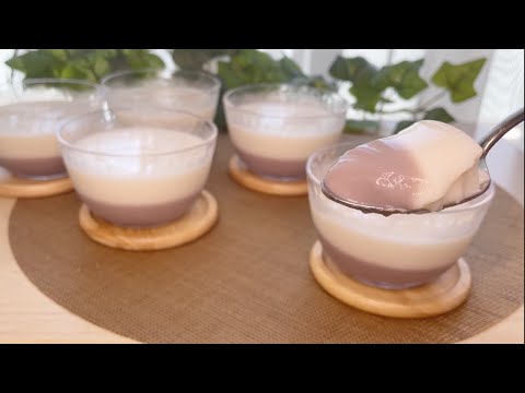 あんこの重みで勝手に二層になる！牛乳あんこゼリーの作り方・レシピ｜Milk anko jelly