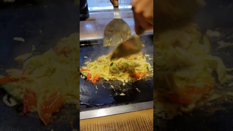 夏野菜チキンキーマカレーもんじゃ➀ #鉄板焼き #もんじゃ #夏野菜 #キーマカレー