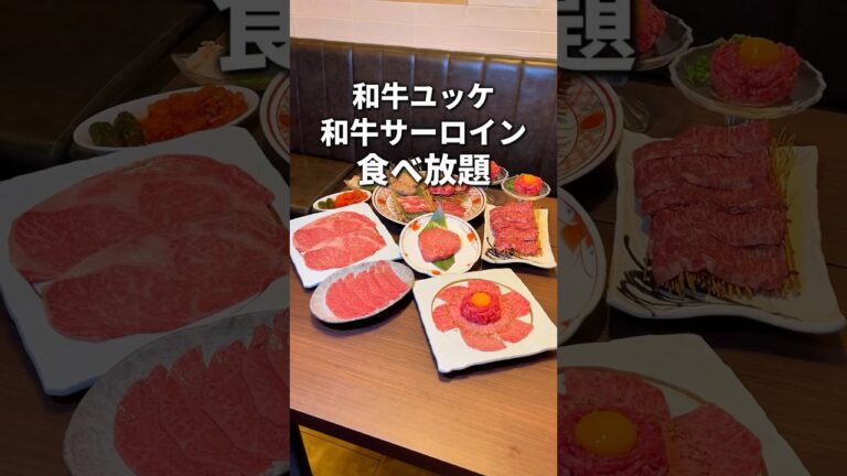 【食べ放題】和牛ユッケも和牛サーロインも食べ放題の神焼肉!! #東京グルメ #食べ放題 #焼肉 #japanesefood #japantrip