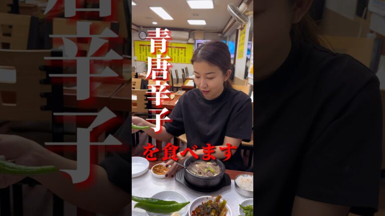 韓国本場の激辛🔥青唐辛子🌶️食べます#shrots #韓国  #激辛 #激辛チャレンジ #唐辛子