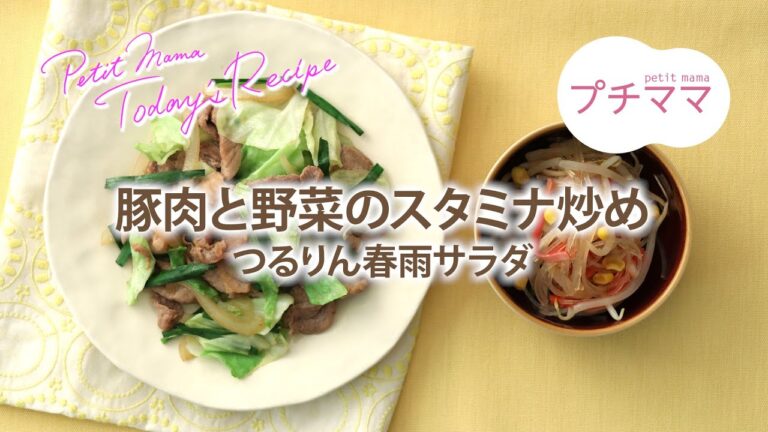 【プチママ♪ミールキット　2020/12/7】豚肉と野菜のスタミナ炒め・つるりん春雨サラダ