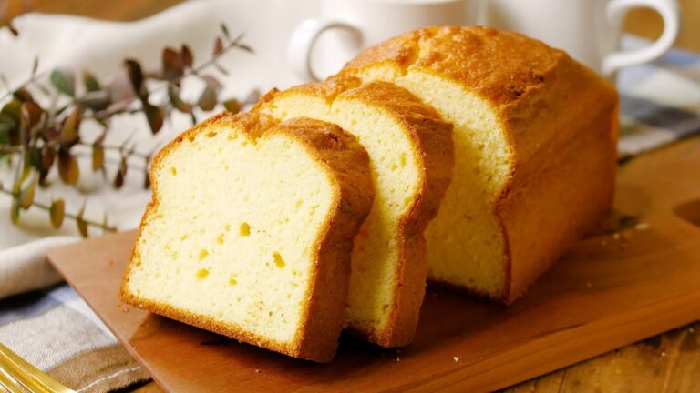 【生クリームで作るふわふわパウンドケーキ】バター不使用！生クリームでふわふわ食感♪
