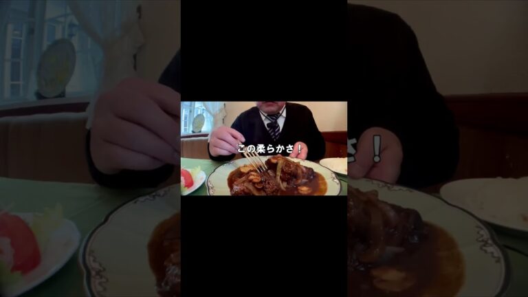 [ #Shorts ]ビーフシチュー大盛り2倍[咀嚼音 飯テロ 外食 動画]洋食屋フレンチレストランで食べるオヤジJapan2倍盛り