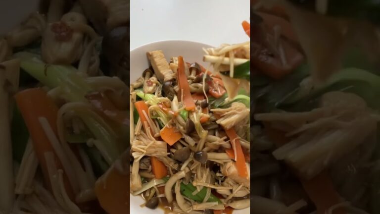 しめじとえのきのニンニク醤油炒め　#shorts