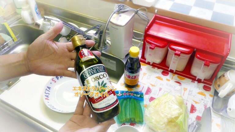 オクラとキャベツと塩昆布☆ポン酢とオリーブオイルで和えます