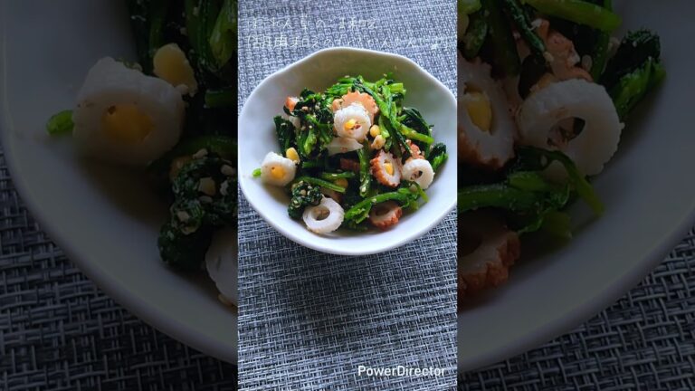 【簡単料理】ほうれん草とちくわとコーンのごま和え(胡麻和えの素で簡単に♪)#shorts