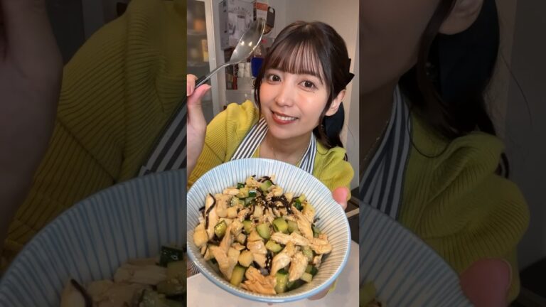冗談抜きでバカ美味い！ささみと長芋きゅうりのヘルシー飯テロ丼🐓🥒#shorts