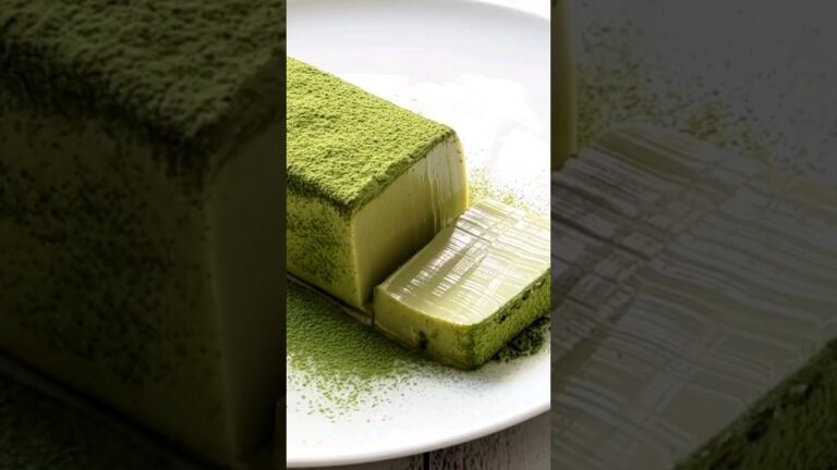 Matcha soymilk pudding 抹茶豆乳プリン #shorts