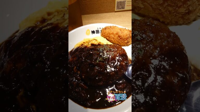 神田たまごけん 牛すじシチューオムライス ハンバーグ＆蟹クリームコロッケトッピング #shorts #神田たまごけん #ナ〜ニコレでぶ百景 #ナ〜ニコレ