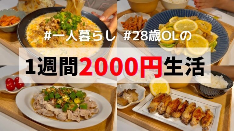 食費1ヶ月1万円の一人暮らしご飯【1週間分紹介】担々そうめん/レモンペッパーチキン/オクラ豚しゃぶ…etc💛
