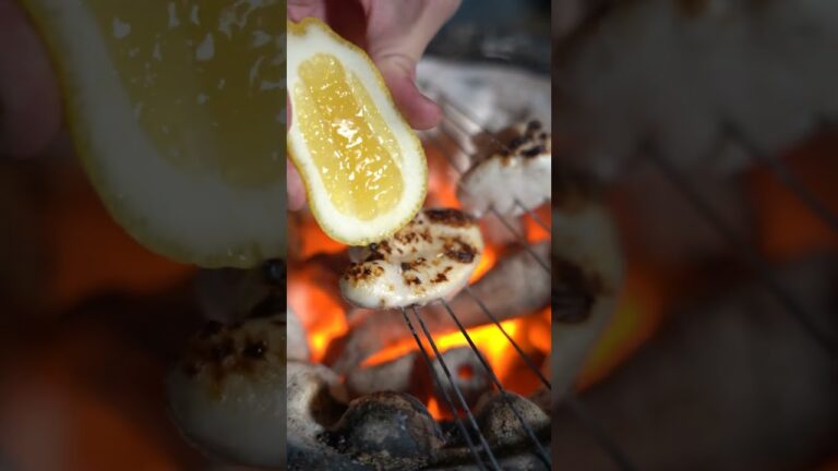 【七輪】トラフグの焼き白子がうますぎる！ #seafood #asmr #bbq #pufferfish