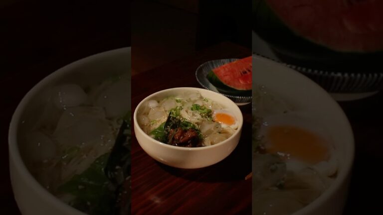 梅しそ冷やしそうめん｜Chilled Ume & Shiso Somen at midnight #asmr #midnightdiner #shorts