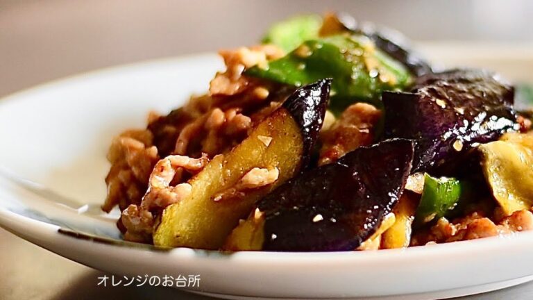 【茄子の味噌炒め】牛小間切れ肉でも美味しいです