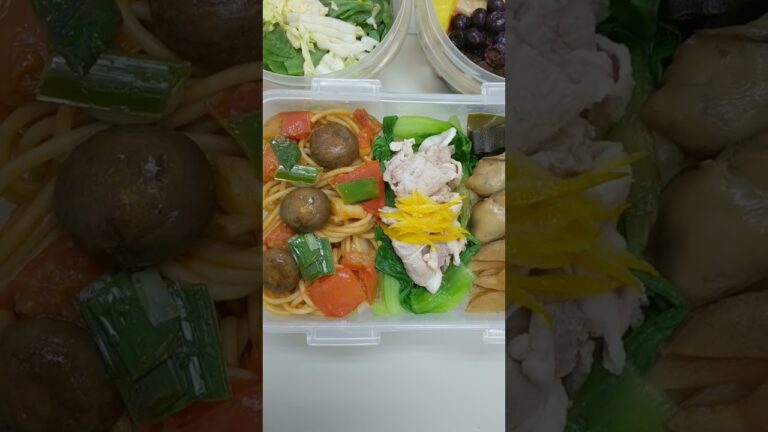 プリ、プリ、旨味濃厚 牡蠣のしぐれ煮 牡蠣 生姜 野菜昆布 ゆで豚とシャキシャキ チンゲン菜ゆずポン酢かけ 無臭ジャンボ葉ニンニクとブラウンマッシュルームのトマトパスタ パパのお弁当 お父さんのお弁当