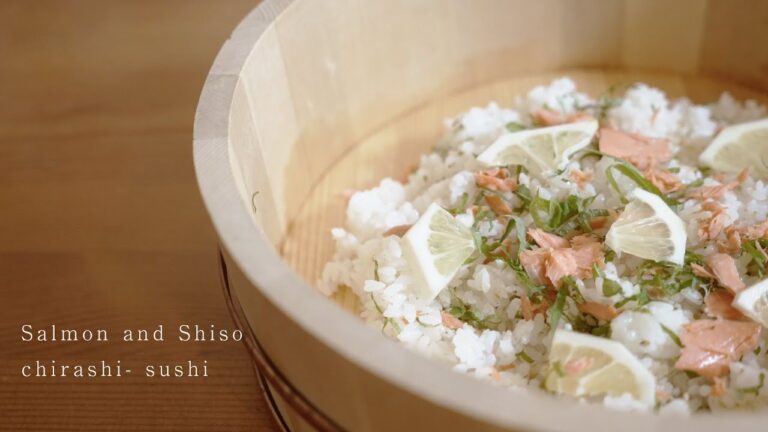 子なし夫婦前厄の厄払いからおうちごはん「サーモンと大葉の簡単ちらし寿司」　Salmon and Shiso chirashi- sushi Feb.2020