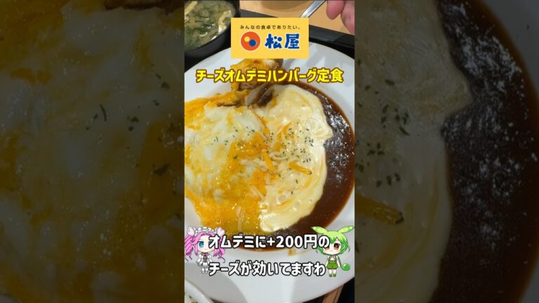 【豪華すぎる】松屋・チーズオムデミハンバーグ定食【テスト販売】