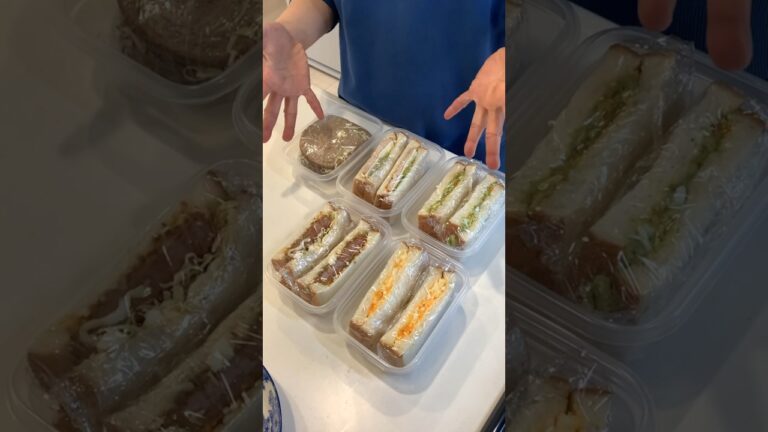 冷凍サンドイッチ弁当を平日5日分まとめて作り置き#shorts#冷凍弁当 #冷凍ストック#作り置き#サンドイッチ#ピクニック#お花見