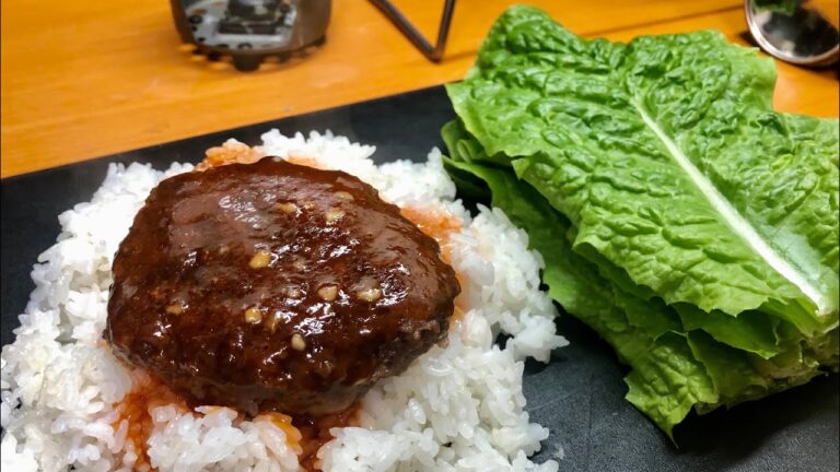 白ごはん焚いてハンバーグ丼（どんぶりなし）をハイボールをキメるだけの動画