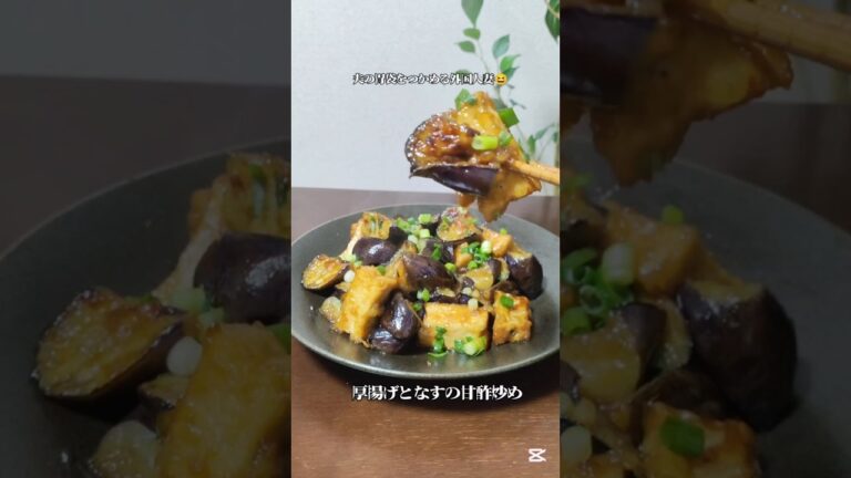 厚揚げと茄子の甘酢炒め #簡単レシピ みんな喜ぶ作り置き にもおすすめ #料理 #節約ダイエットレシピ #cooking