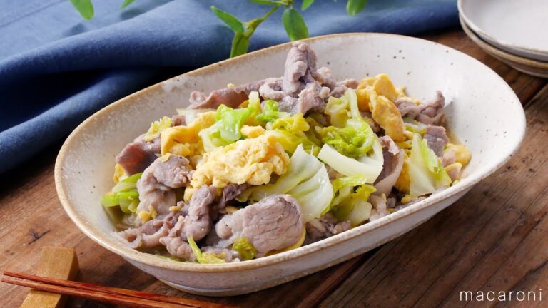 【春キャベツと豚肉の中華炒め】ふんわり卵がおいしい！卵にマヨネーズを加えることがポイント♪｜macaroni（マカロニ）