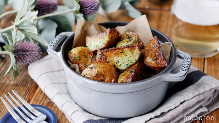 【カリほくやみつき！新じゃがのり塩バター】少なめの油で揚げ焼きして作る！カリっと食感♪