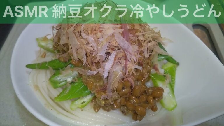 【ASMR】オクラ納豆冷やしうどん#3607