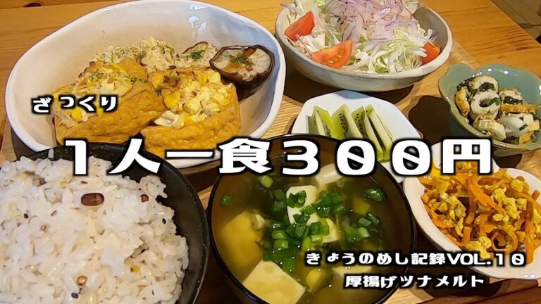 厚揚げツナメルトを作って食べてキッチンリセットするだけの動画【ごはんきろく】