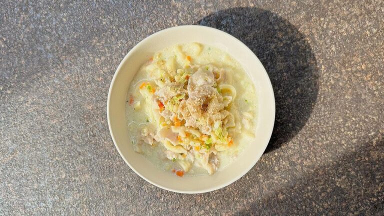 【簡単手作り犬ご飯】お肉たっぷりのゴマ豆乳うどん