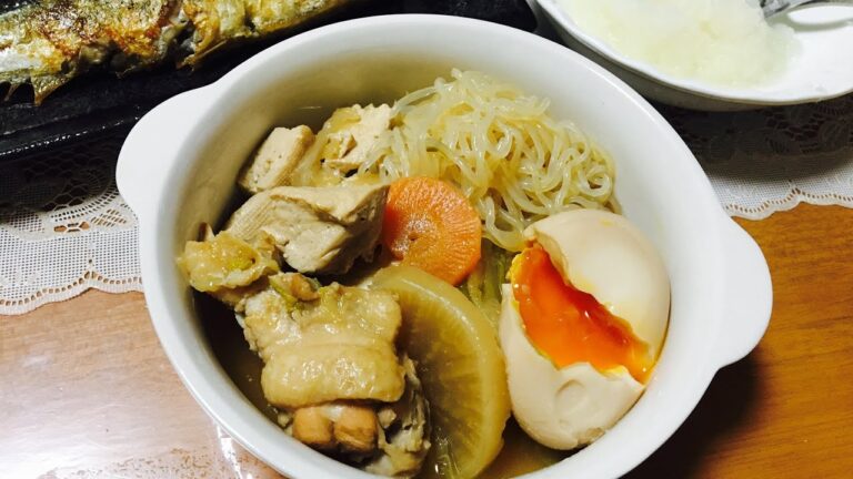 【半熟卵と鶏手羽元の煮物】作る。【料理】