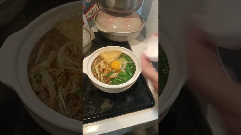 #日本 お母さんが鍋焼きうどん手作りました🥰🫣