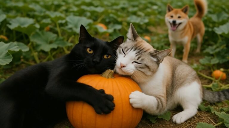 猫しろり＆くろりが作る🎃丸ごとかぼちゃポットパイ！秋のごちそう