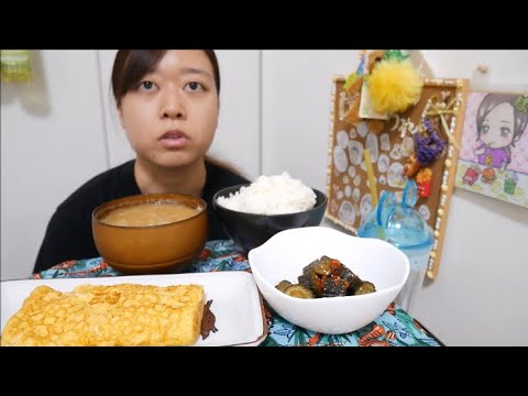 【私が一番好きな定食】手作りきゅうりのキューちゃんとバター卵焼きと玉ねぎの味噌汁とご飯【和食最高】