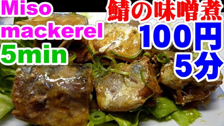 Miso-boiled mackerel５分１００円１００％成功。鯖の味噌煮＋サバ缶味噌汁レシピ