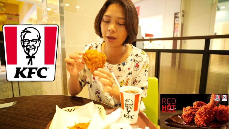 【外国人の反応】タイ人がケンタッキーのレッドホットチキンに初挑戦！別売激辛ソースで辛さをさらにパワーアップさせてしまうタイ人！＠ケンタッキー　＠イオンフードコート