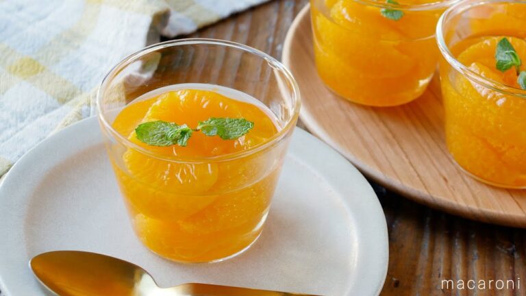 【みかんゼリー】みかんの缶詰とゼラチンの材料2つ！簡単おやつにおすすめ♪