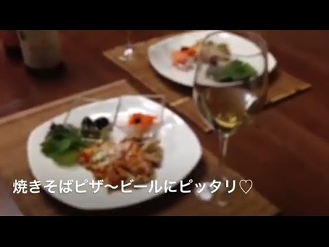 焼きそばピザ〜ビールにピッタリ♡