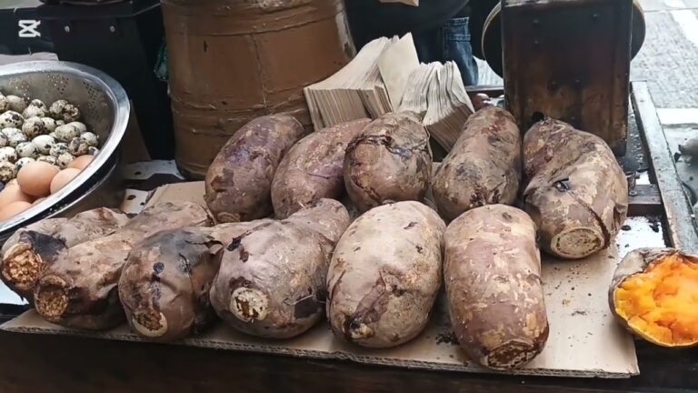 ローストした栗とスワートポテト